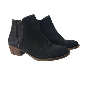 KENSIE Gerona Perforated Suede Bootie Dark Gray Size 7